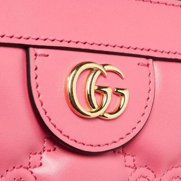 Gucci Pink GG Stitched Leather Matelassè Small Bag - Picture 6 of 11